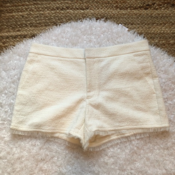 Club Monaco Pants - Club Monaco White Kelela Fringe Shorts 8 NWT